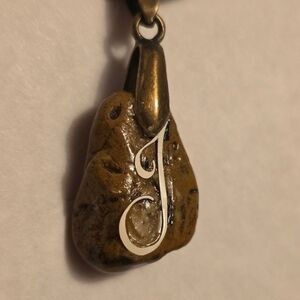 "J" Brown Pendant Necklace